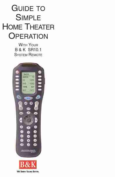B&K; Universal Remote SR10 1-page_pdf